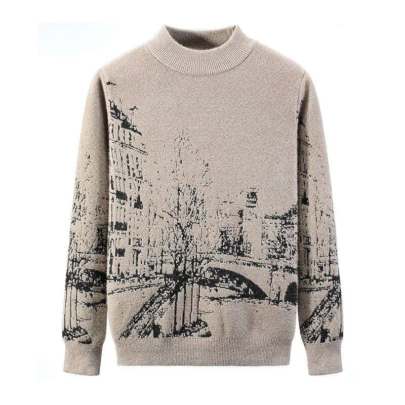 Autumn And Winter Round Neck Long Sleeved Pullover Thick Sweater - Minihomy