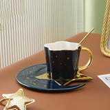 Creative Ceramic Cup With Star And Moon Saucer - Minihomy