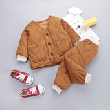 Plus Velvet Thickening Two-piece Baby Suit - Minihomy