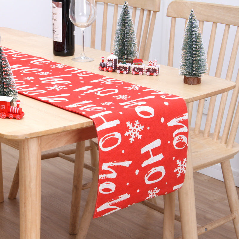 Christmas Table Flag Double Printing Snowman Table Mat - Minihomy