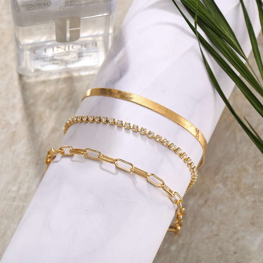 Creative Personality Multi-layer Chain Full Drill Anklet - Minihomy