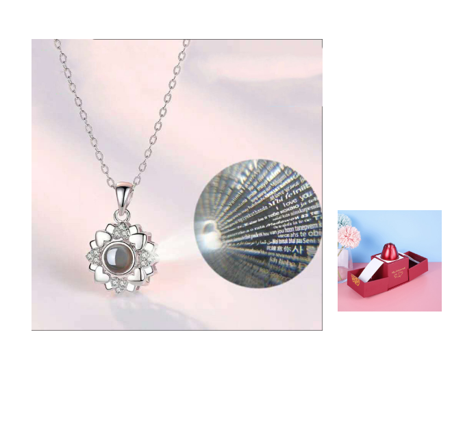 Valentine's Day Gifts Metal Rose Jewelry Gift Box Necklace For Wedding