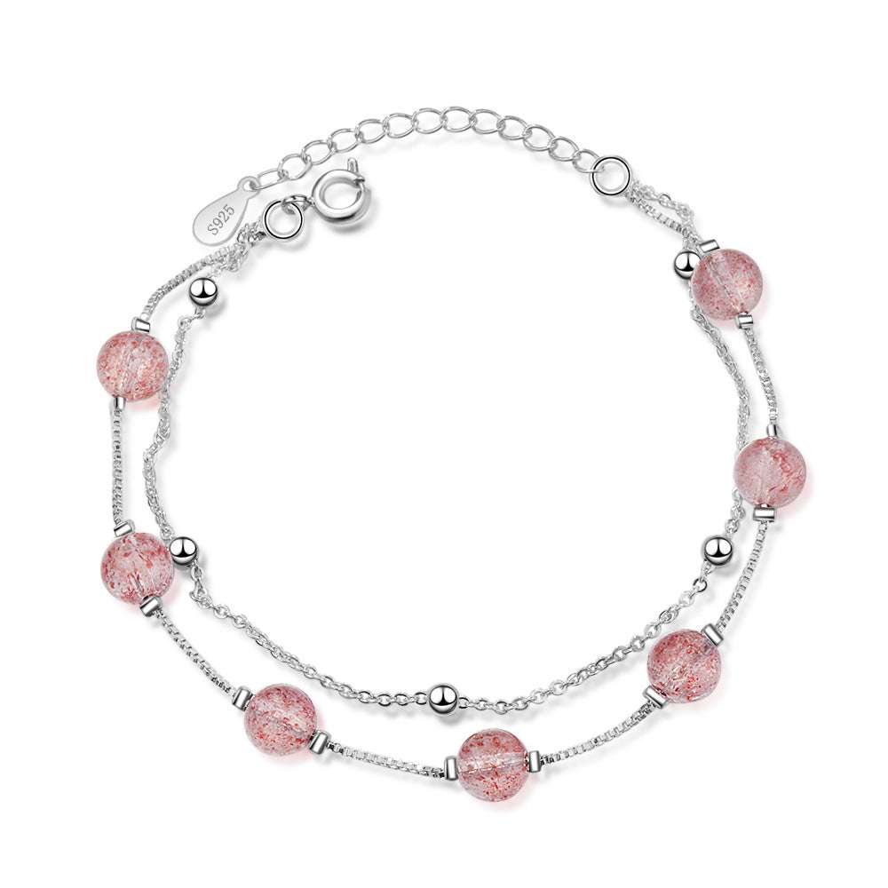 Double pink crystal bracelet - Minihomy