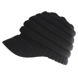 Knitted Baseball Cap Messy Bun Beanie Women Ponytail Beanies Autumn Winter Hats Female Soft Knitting Caps Warm Ladies Skullies - Minihomy