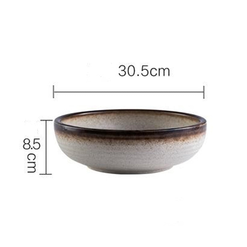 1PC Japanese Style Ceramic Thickened Large Shallow Soup - Minihomy