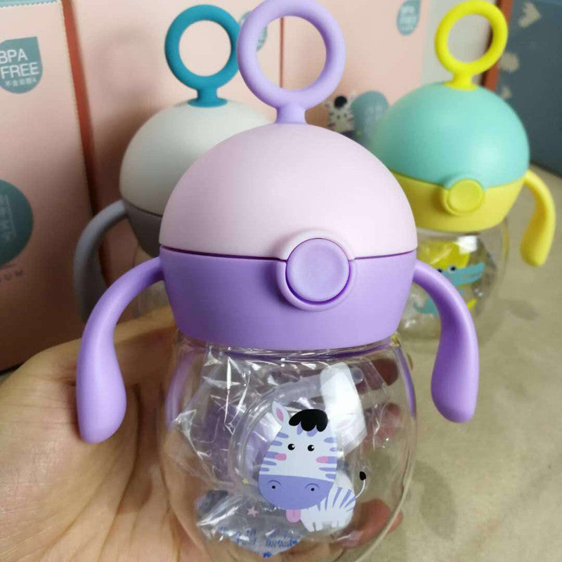 Infant high-end cup antenna baby straw cup learn to drink cup anti-fall - Minihomy