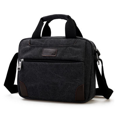 Men's canvas bag compartment Mens satchel retro casual bag large cross section - Minihomy