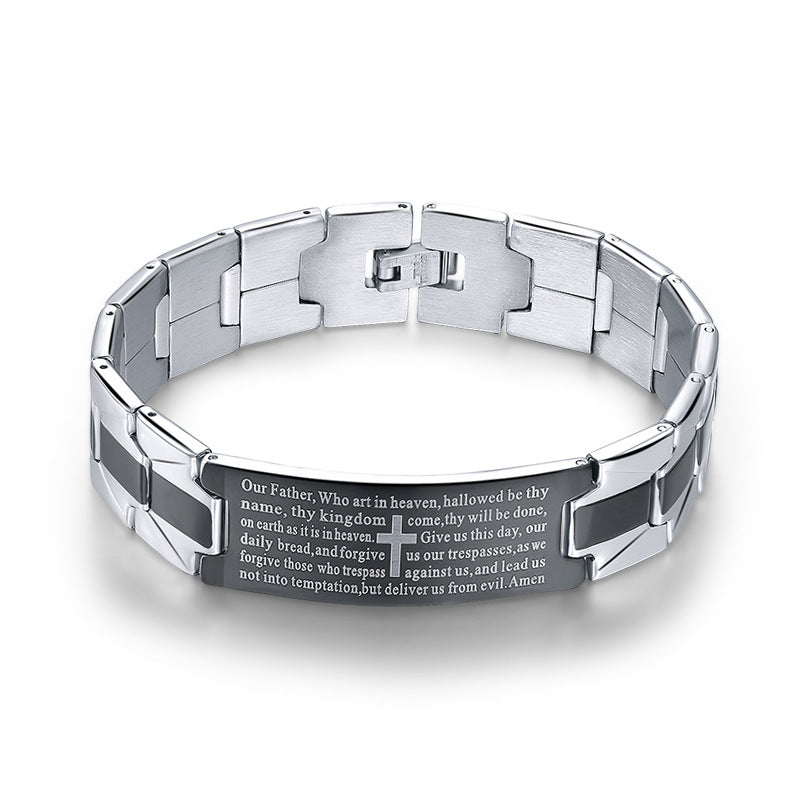 Cross stainless steel bracelet bracelet - Minihomy