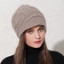 Hand-knitted cashmere warm hat with brim - Minihomy