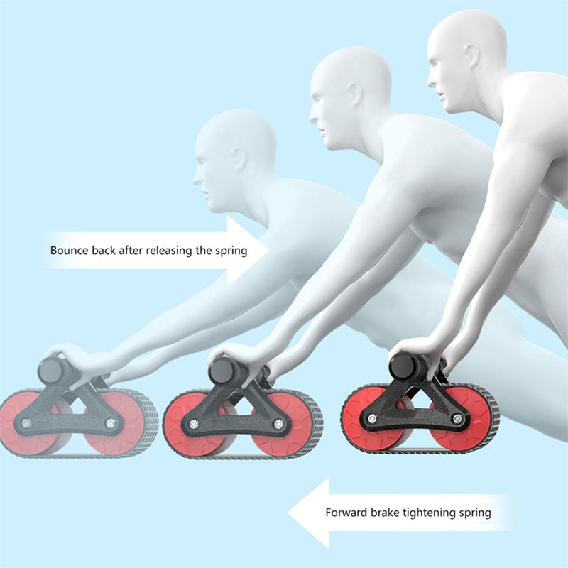 Double Wheel Abdominal Exerciser Automatic Rebound Trainer - Minihomy