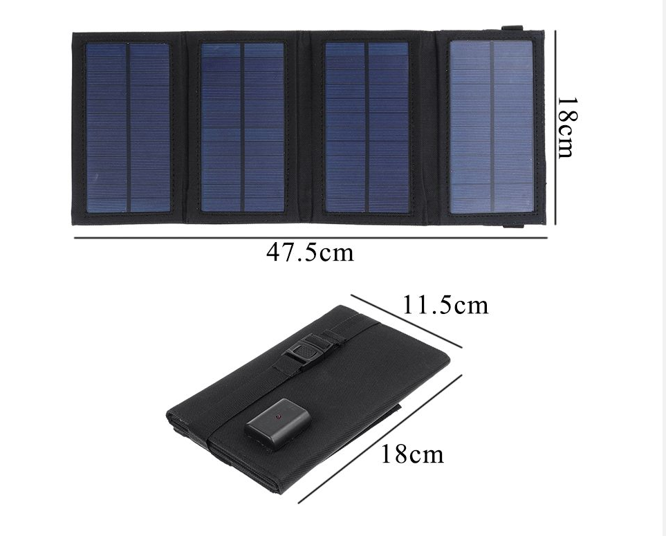 Outdoor 8W folding solar charger Direct charging collapsible solar package Off-road emergency mobile power supply - Minihomy