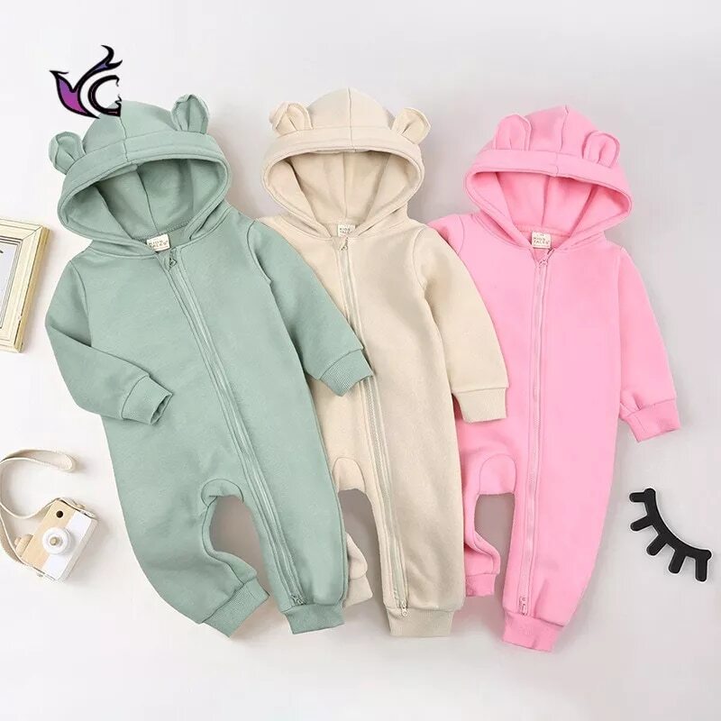 Baby Jumpsuits For Men And Women Baby Plus Velvet Clothes Newborn Clothing New Year Warm Trousers Romper Clothes - Minihomy