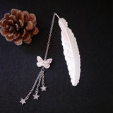 Luminous Retro Pure Copper Feather Bookmark - Minihomy