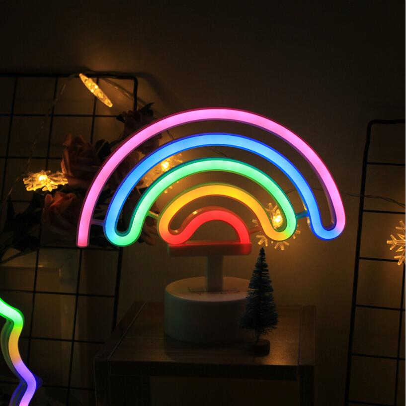 Creative Neon Signs LED modeling lamp rainbow  Light for Bedroom Decoration - Minihomy