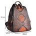 First Layer Cowhide Hand Rubbed Color Embossed Shoulder Ladies Backpack - Minihomy