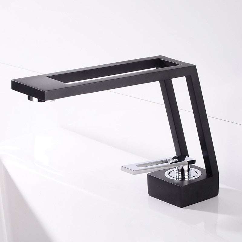 Black minimalist industrial style household bathroom faucet - Minihomy