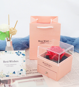 Eternal flower gift box Earring Necklace Pendant box couple ring box - Minihomy