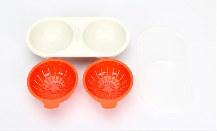 Microwave Egg Poacher Food Grade Cookware Double Cup Egg Boiler - Minihomy