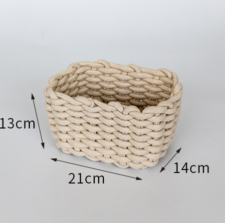 Nordic Wind Hand-woven Thick Cotton Rope Storage Basket - Minihomy