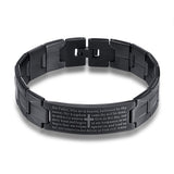 Men's Cross Bible Black Stainless Steel Bracelet - Minihomy