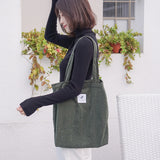 Corduroy Canvas Tote Handbag Female Cloth Shoulder Bags - Minihomy