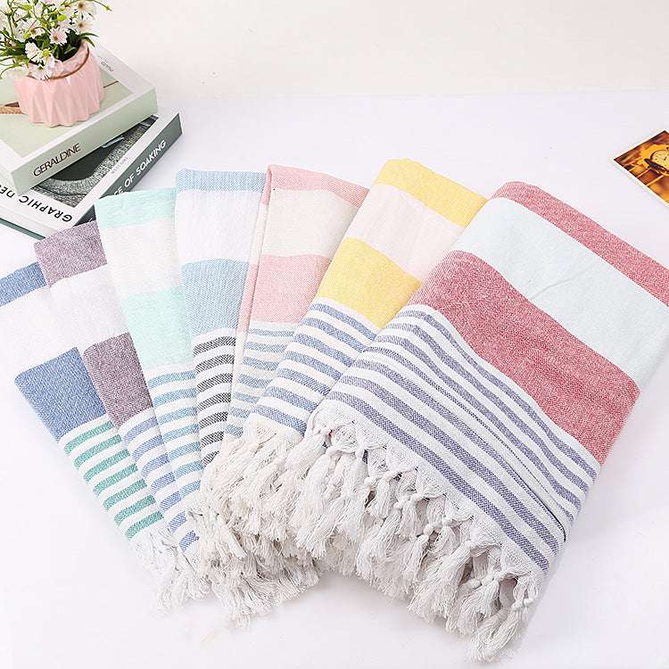 Cotton striped beach towel - Minihomy