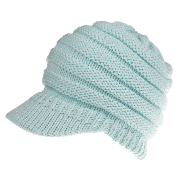 Knitted Baseball Cap Messy Bun Beanie Women Ponytail Beanies Autumn Winter Hats Female Soft Knitting Caps Warm Ladies Skullies - Minihomy