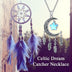 Sterling Silver Celtic Dream Catcher Necklace for Women Moon and Stars Necklace