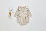 Small flying sleeve knitted baby one piece clothes