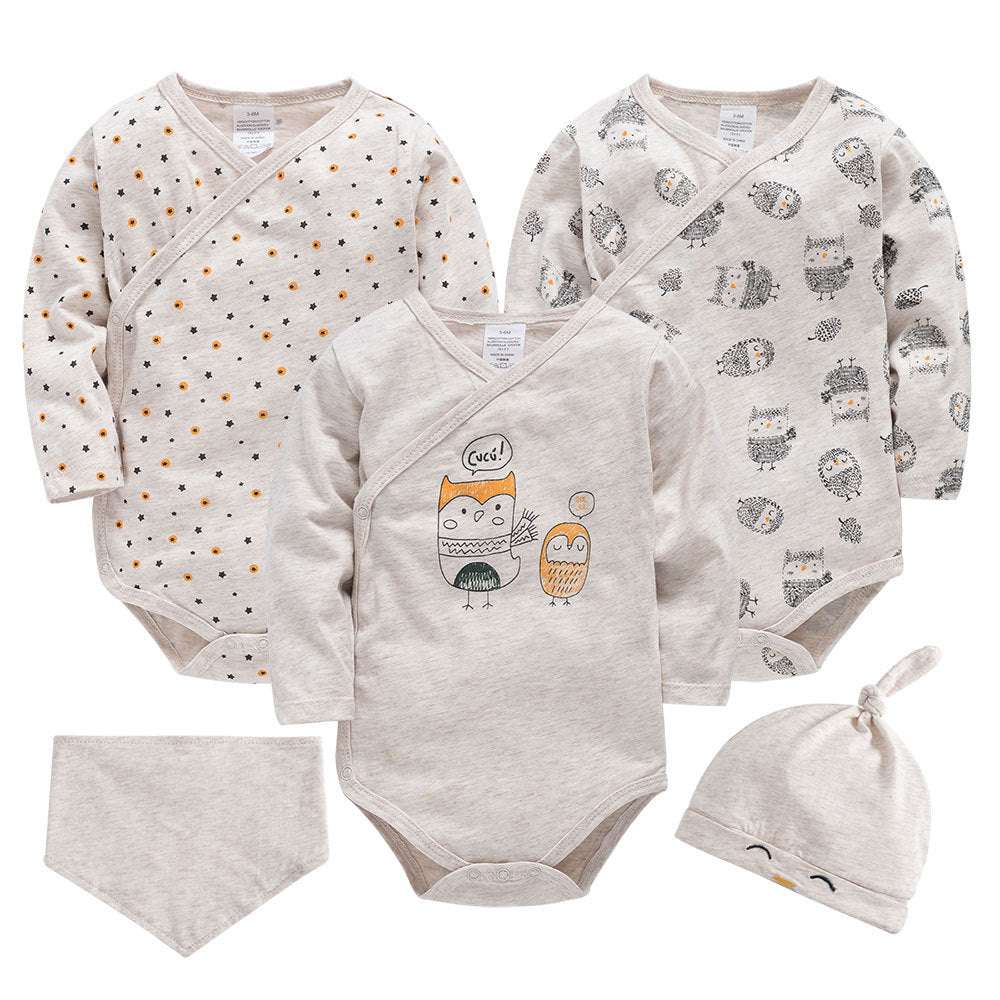 Cartoon long sleeve newborn baby bodysuit - Minihomy