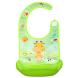 Cartoon baby PVC three-dimensional bib Increase baby bib Waterproof silicone children's dinner pocket - Minihomy