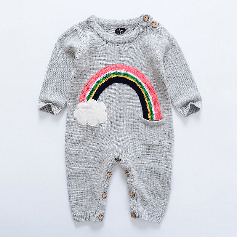 Autumn and winter baby knitted sweater jumpsuit - Minihomy