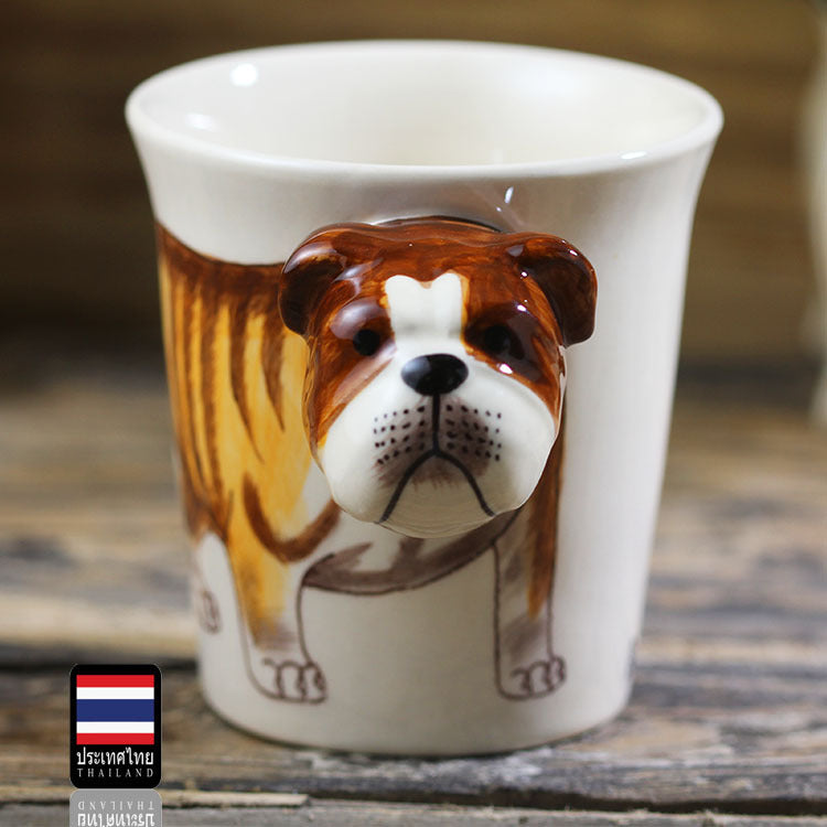 Animal mug Hand painted animal mug english bulldog ceramic mug - Minihomy