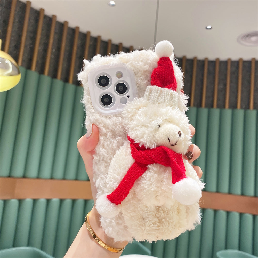 Christmas Bear Plush Mobile Phone Case - Minihomy