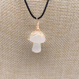 Winding Small Mushroom Natural Stone Necklace