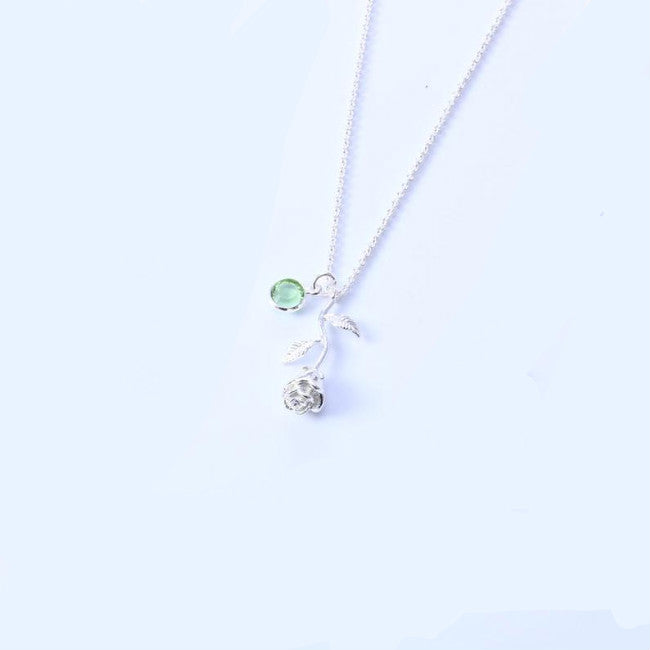 Personality rose birthstone necklace - Minihomy