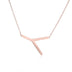 Fabulous Rose Gold Plated Stainless Steel Initial Letter Pendant Necklace - Minihomy