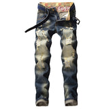 Shabby nostalgic jeans Slim Denim Trousers