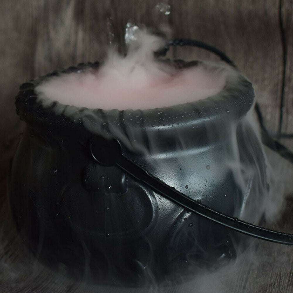 Halloween Witch Pot Smoke Machine LED Humidifier Color Changing Creepy Decor - Minihomy