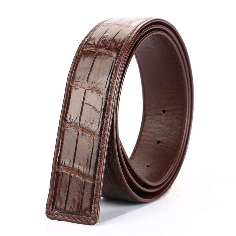 Leather Belt Belly Smooth Buckle  Single Belt Man Business Leisurebelt - Minihomy