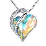 925 Sliver Heart Shaped Geometric Necklace Jewelry Women's - Minihomy