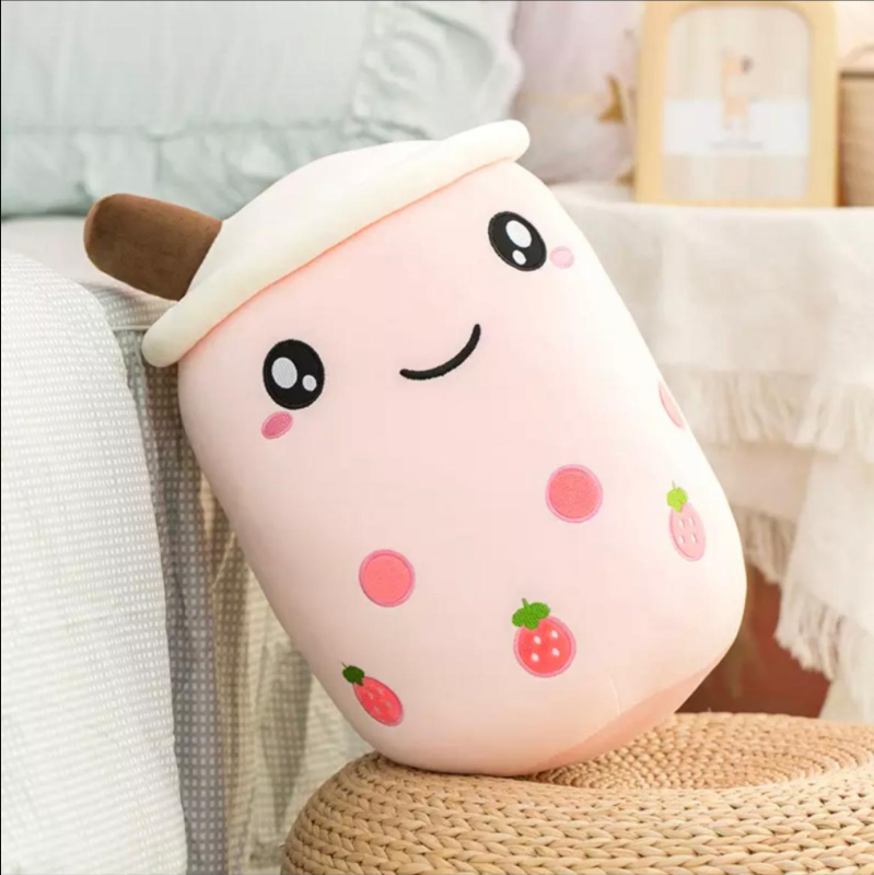 Milk Tea Cup Plush Toy Fruit Pillow Strawberry Matcha Cup Creative Doll - Minihomy