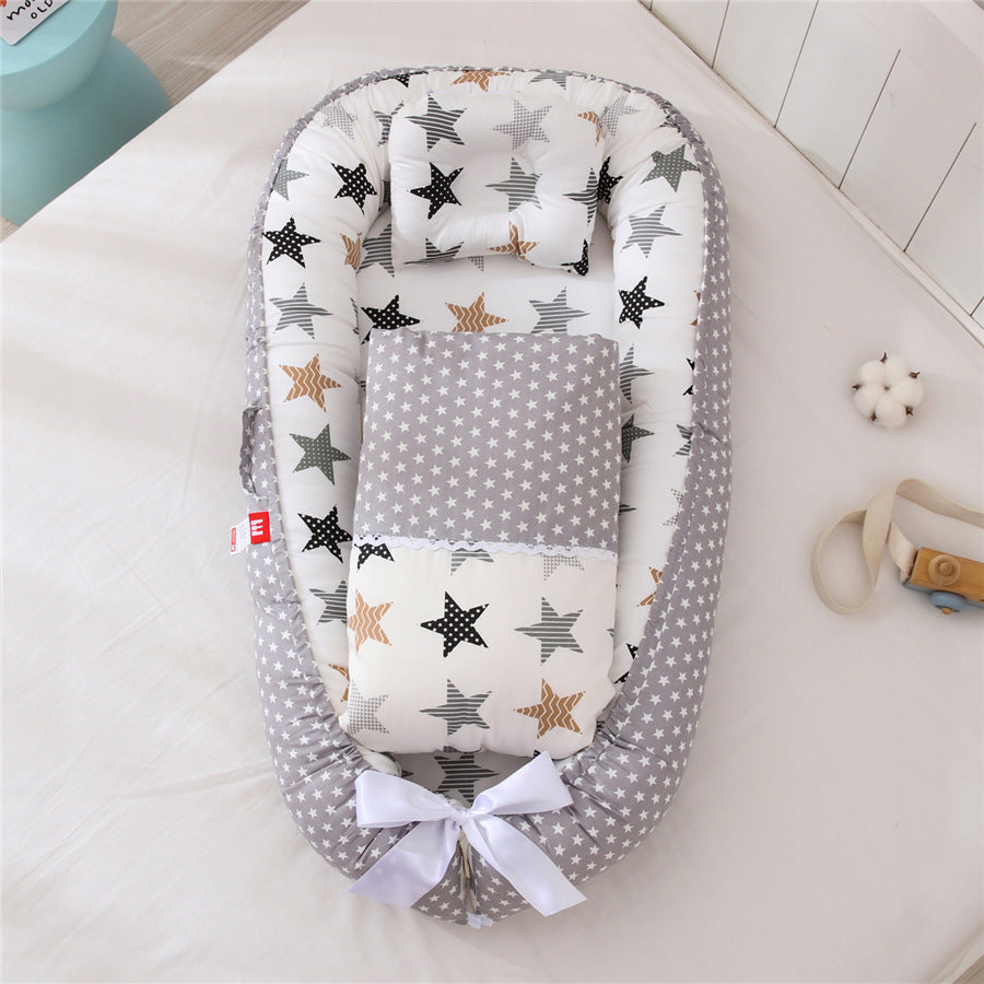 Cotton Breathable Folding Removable And Washable Crib - Minihomy