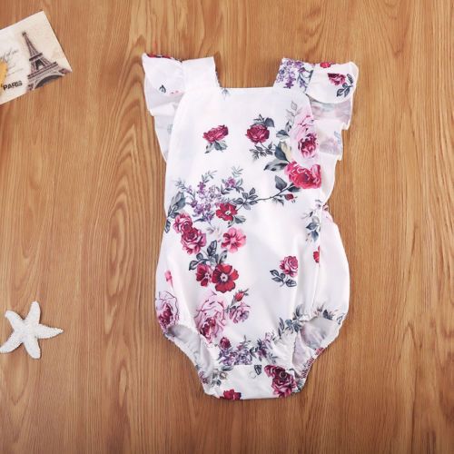 Floral Romper Girls Baby White Floral Baby Lace Embroidered One Piece - Minihomy