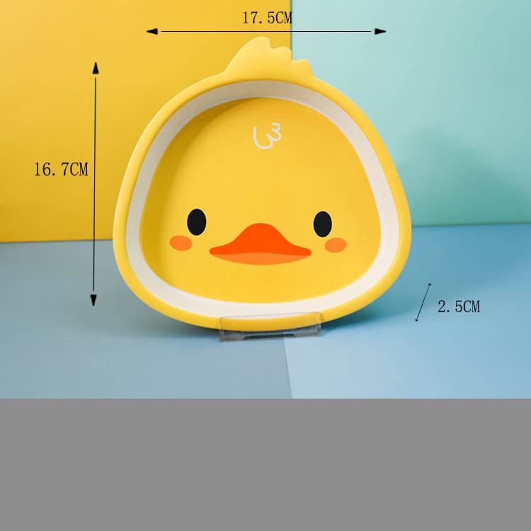 Bamboo Fiber Children's Tableware Little Yellow Duck Set - Minihomy