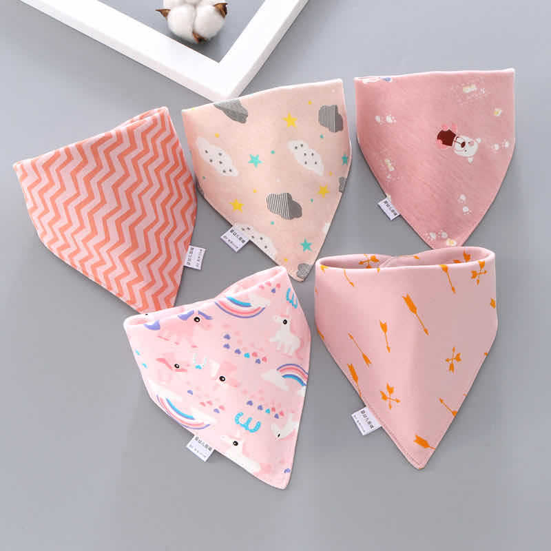 Baby saliva towel Baby Bibs Triangle Double Cotton Bandana Bibs Baby Boys Girls - Minihomy