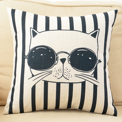 Cool Cat Cartoon Cushion Cover Lovely cartoon couch pillowcase - Minihomy