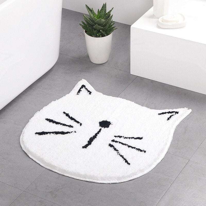 Carpet one generation flocking ins Nordic cartoon cat bathroom absorbent mat home entrance living room mat - Minihomy