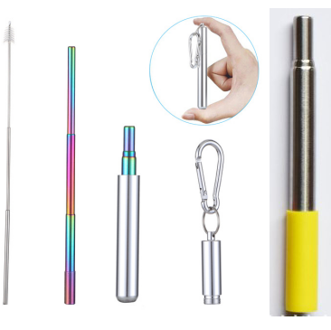 Telescopic colorful stainless steel straw