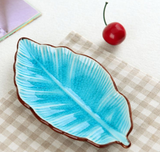 Creative Banana Leaf Shape Ceramic Plate Lovely Seasoning Dish - Minihomy